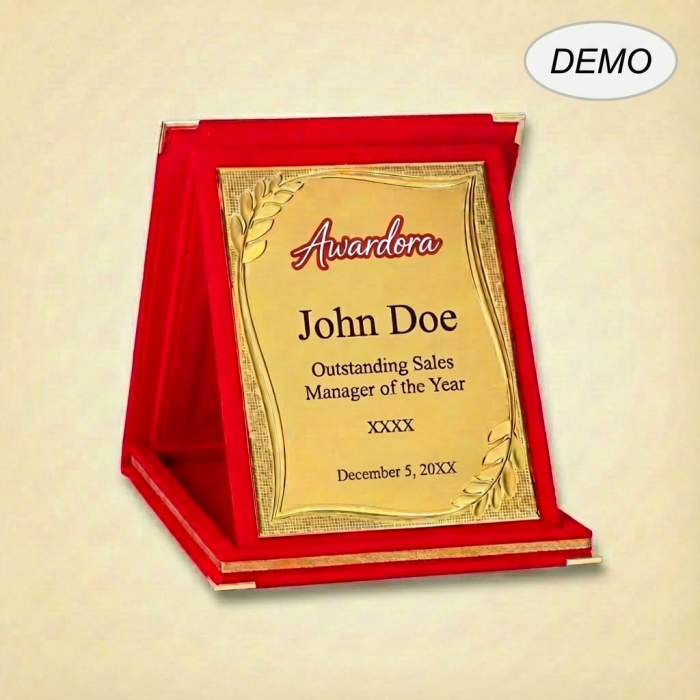 Luxury  Suede Tri-Fold Award Plaque - Image 3