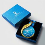 crystal neck hanging medal - Custom Crystal Neck-Hanging Medal Honor Badge Plaque - Crystal Glass And Zinc Alloy - Color Printing, Engraving