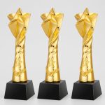star resin trophy - Custom Star Resin Trophy - Resin - Electroplating - front view