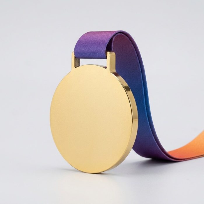 metal crystal medal - Custom Metal & Crystal Medal - Metal & Crystal - Backside Color Printing + Front Engraving - close-up