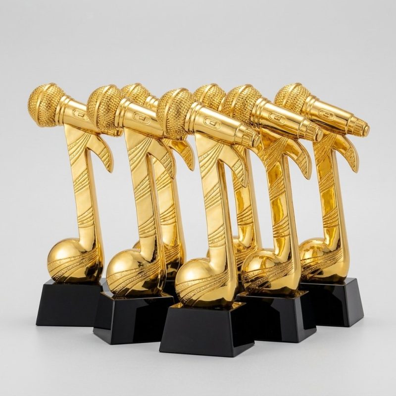 resin trophy - Resin Trophy - Black Crystal / Resin - angled view