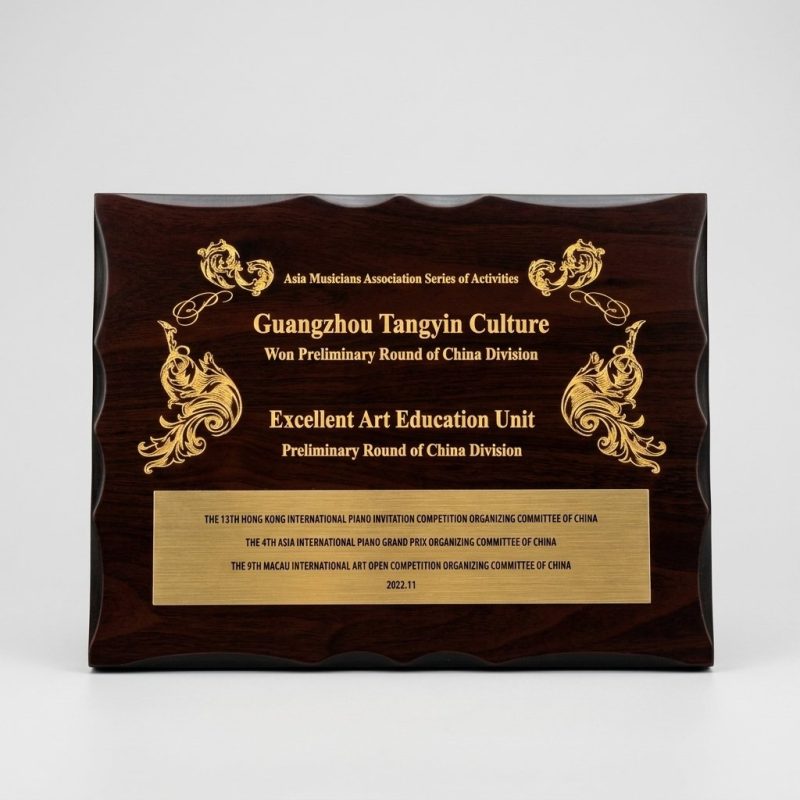 solid wood plaques - Custom Solid Wood Plaques - Walnut Wood - Engraved / UV Printed - front view