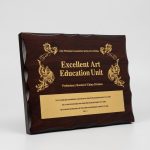 solid wood plaques - Custom Solid Wood Plaques - Walnut Wood - Engraved / UV Printed - angled view