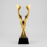 resin crystal trophy - Resin Crystal Trophy - Resin Crystal - Gold Plating - front view