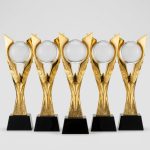 レジンクリスタルトロフィー - レジンクリスタルトロフィー - レジンクリスタル - ゴールドメッキ - 上ビュー