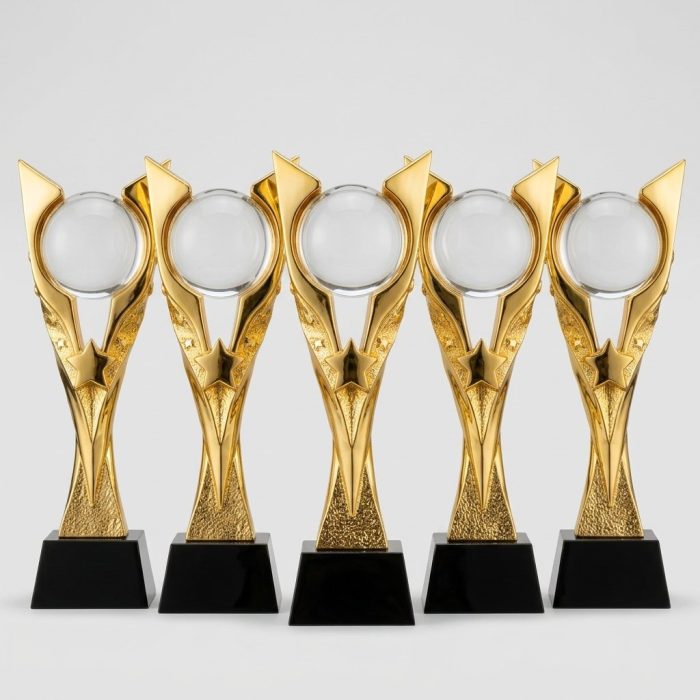 レジンクリスタルトロフィー - レジンクリスタルトロフィー - レジンクリスタル - ゴールドメッキ - 上ビュー