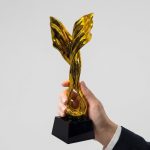 resin trophy - Resin Trophy - Black Crystal / Resin - angled view