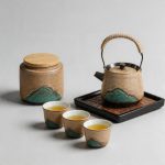 thousand landscape handle teapot - Thousand-Li Landscape Handle Teapot Set - Ceramic - Traditional Craftsmanship - front view