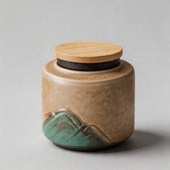 千山水柄茶壺 - 千離山水柄茶壺セット - 陶器 - 伝統工芸 - 上図