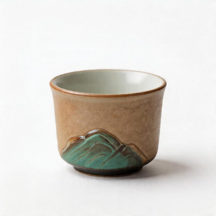 千嶺山水柄茶壺 - 千里山水柄茶須セット - 陶器 - 伝統工芸 - クローズアップ