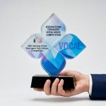 engravable crystal trophy - Custom Engravable Crystal Trophy - Crystal - Color Printing / Engraving - front view