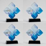 engravable crystal trophy - Custom Engravable Crystal Trophy - Crystal - Color Printing / Engraving - close-up