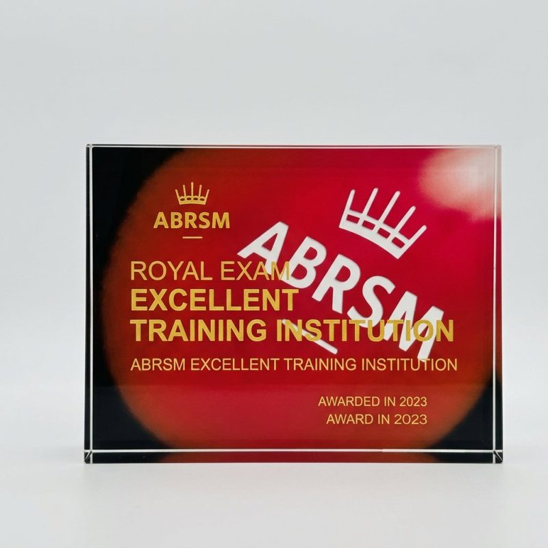 engraved color printed crystal - Custom Engraved Color Printed Crystal Trophy - Crystal - Engraving / Color Printing - angled view