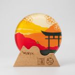 wood crystal trophy - Custom Wood & Crystal Trophy - Crystal / Wood - Engraving - front view