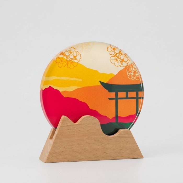 木製クリスタルトロフィー - カスタムウッド&クリスタルトロフィー - クリスタル/木製 - 彫刻 - クローズアップ