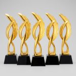 resin trophy - Custom Resin Trophy - Electroplated Resin - angled view