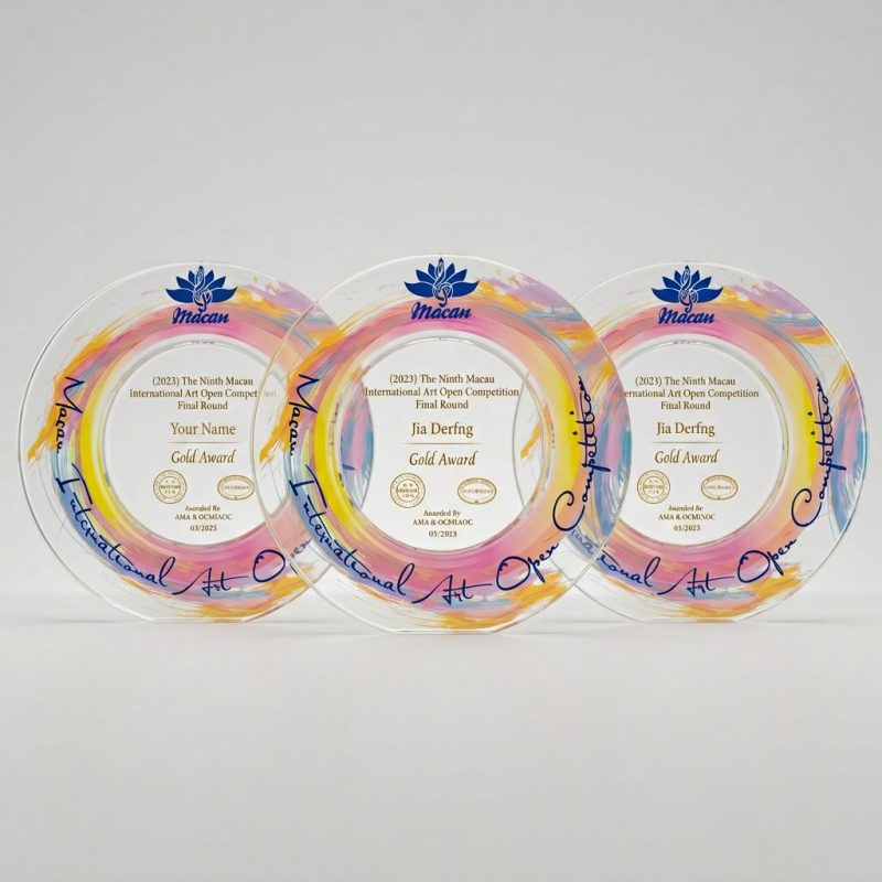 engravable color printable crystal - Premium Engravable Color-Printable Crystal Trophy - Crystal - Engraving / Color Printing - front view