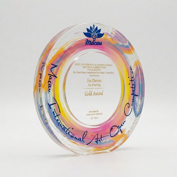 彫刻可能なカラープリントクリスタル - プレミアム彫刻可能なカラープリント可能クリスタルトロフィー - クリスタル - 彫刻/カラープリント - 斜め視点