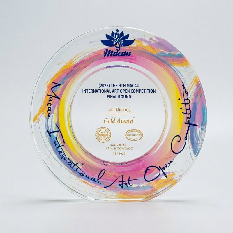 engravable color printable crystal - Premium Engravable Color-Printable Crystal Trophy - Crystal - Engraving / Color Printing - top view