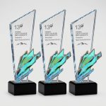 クリスタルトロフィー - クリスタルトロフィー - クリスタル - レリーフ彫刻 - 正面図