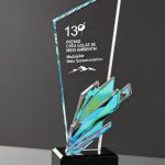 crystal trophy - Crystal Trophy - Crystal - Relief Engraving - angled view